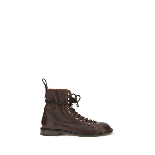 Versace - Billy Brown Calf Leather Lace-Up Boots
