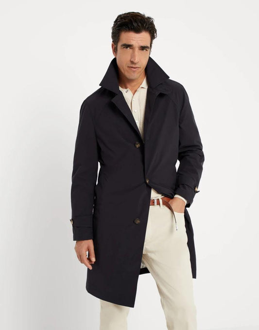 Brunello Cucinelli – Trenchcoat-Jacke für Herren aus blauem Polyester